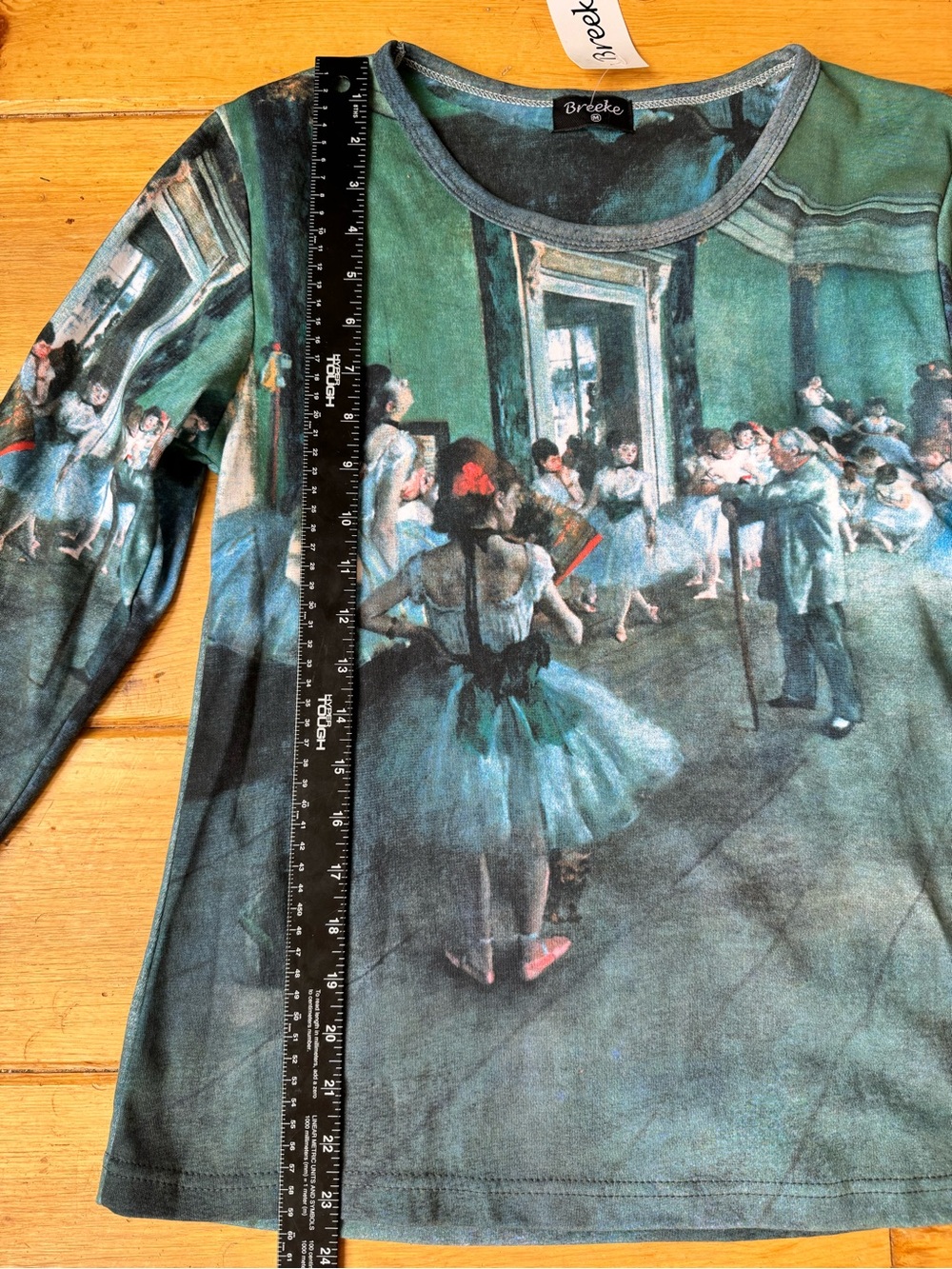 Breeke 3/4 Sleeve Graphic T-shirt Edgar Degas Print “ The Dance Class” Medium - Picture 7 of 10
